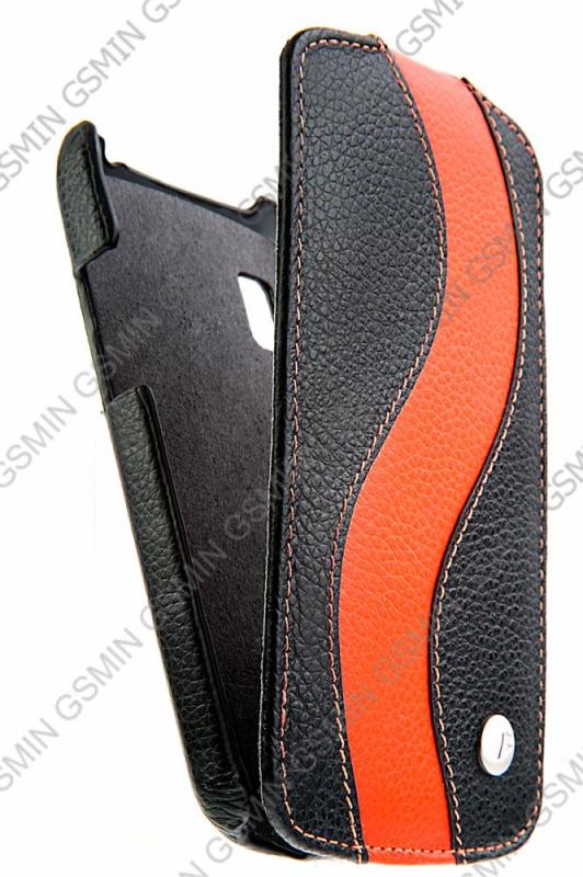 

Чехол для LG Nexus 4 / E960 Melkco Premium Leather Case Black/Orange LC