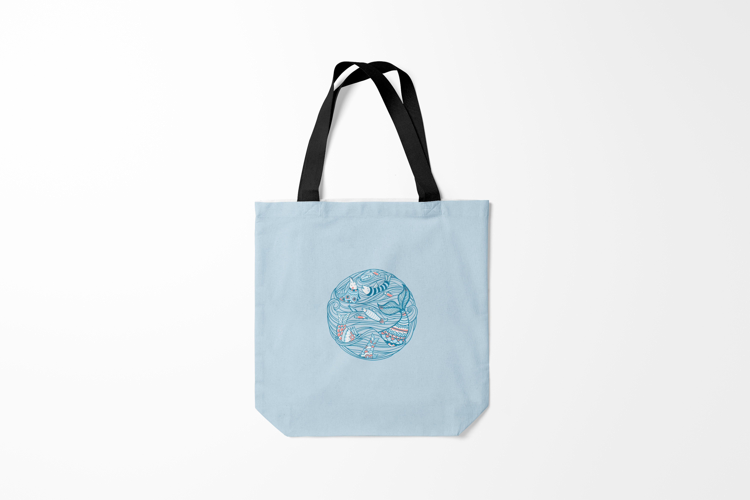 

Сумка шoппер унисекс Burnettie Рыбы Sea Circle, разноцветный, Рыбы Sea Circle