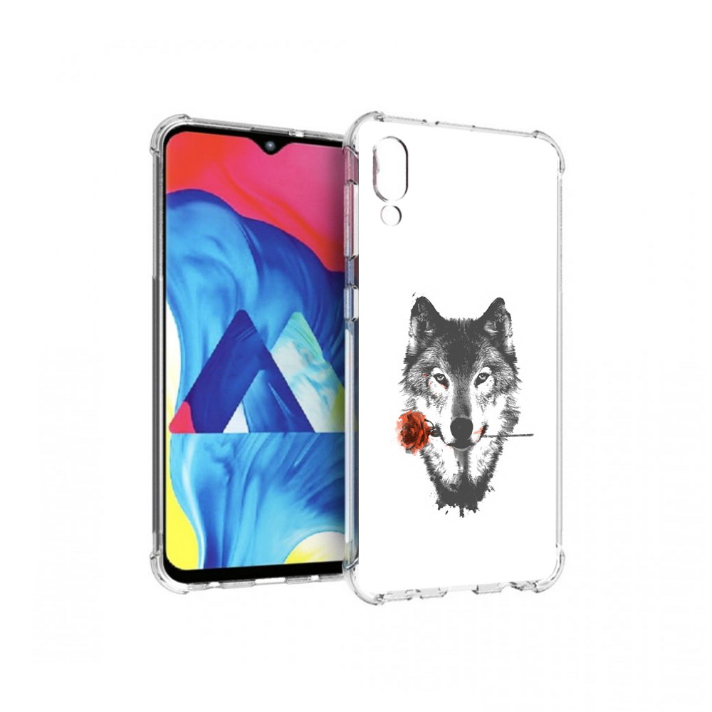

Чехол MyPads Tocco для Samsung Galaxy M10 волк с розой (PT128878.532.270), Прозрачный, Tocco