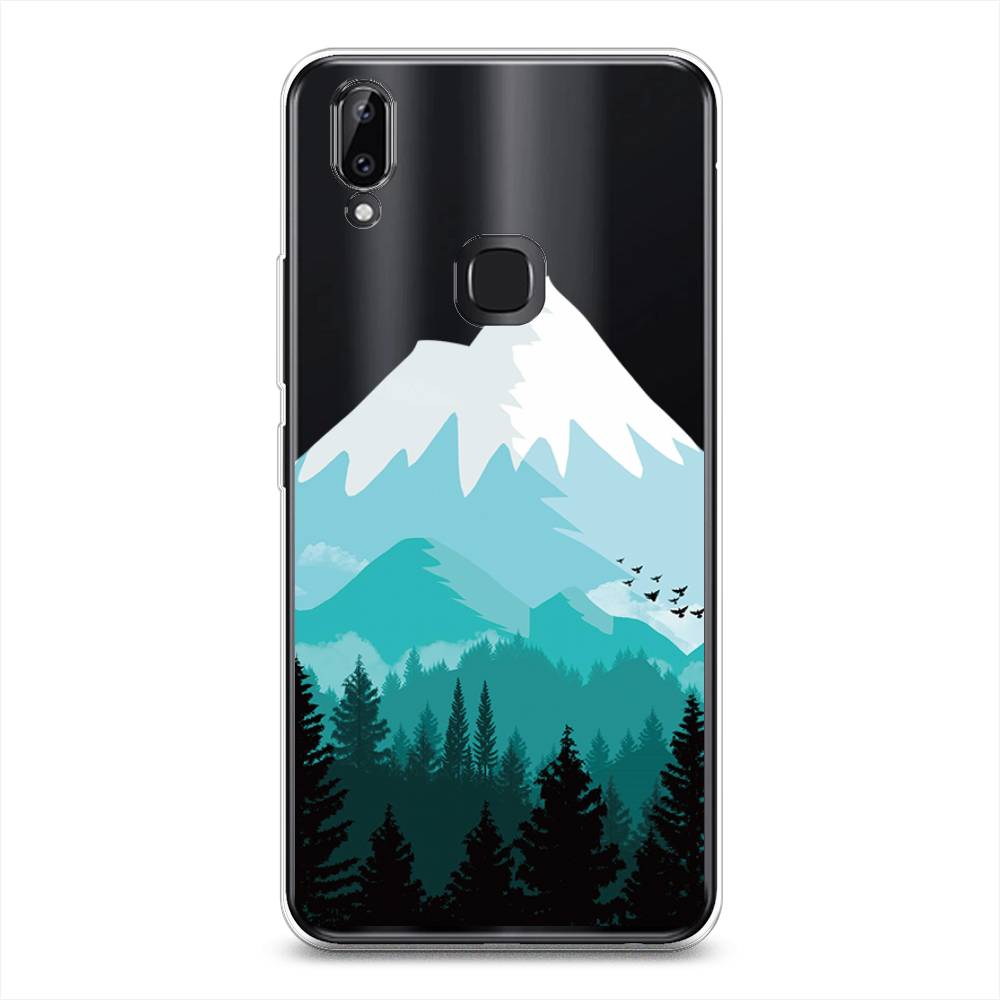 

Чехол для Vivo Y85/V9 "Синяя снежная гора", Белый;голубой, 260350-2