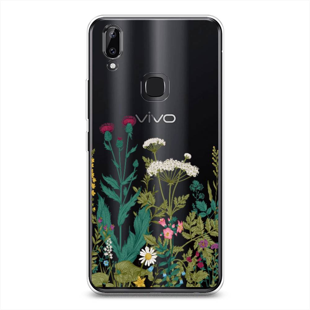 

Чехол для Vivo Y85/V9 "Дикие полевые цветы", Зеленый;розовый;белый, 260350-2