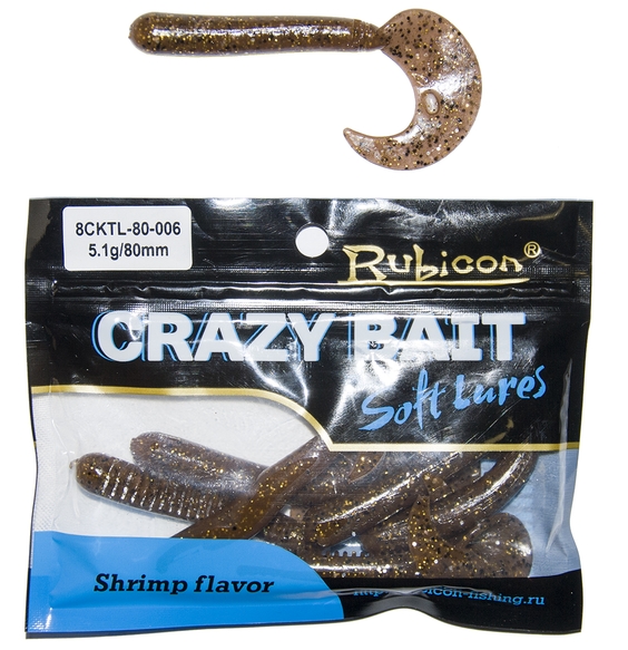 

Силиконовая приманка RUBICON Crazy Bait CKTL 5.1g, 80mm, цвет 006 (7 шт), Коричневый, Crazy Bait CKTL