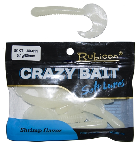 

Силиконовая приманка RUBICON Crazy Bait CKTL 5.1g, 80mm, цвет 011 (7 шт), Белый, Crazy Bait CKTL