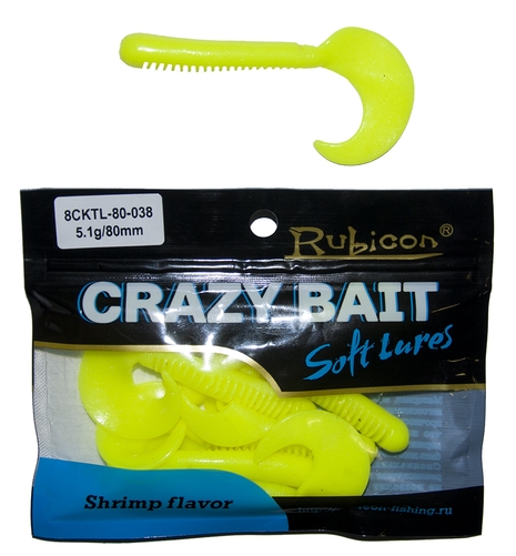 

Силиконовая приманка RUBICON Crazy Bait CKTL 5.1g, 80mm, цвет 038 (7 шт), Желтый, Crazy Bait CKTL