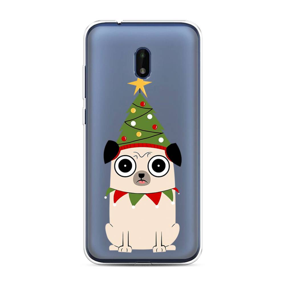 

Чехол на Nokia C1 Plus "Собачка с ёлочкой", Бежевый;красный;зеленый, 124650-1