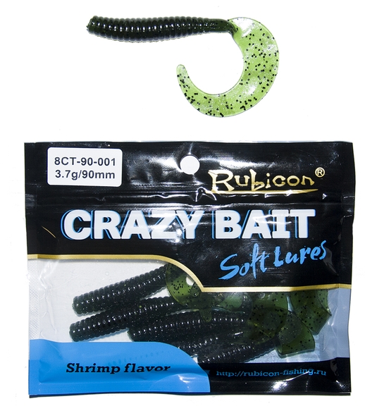 

Силиконовая приманка RUBICON Crazy Bait CT 3.7g, 90mm, цвет 001 (6 шт), Зеленый, Crazy Bait CT