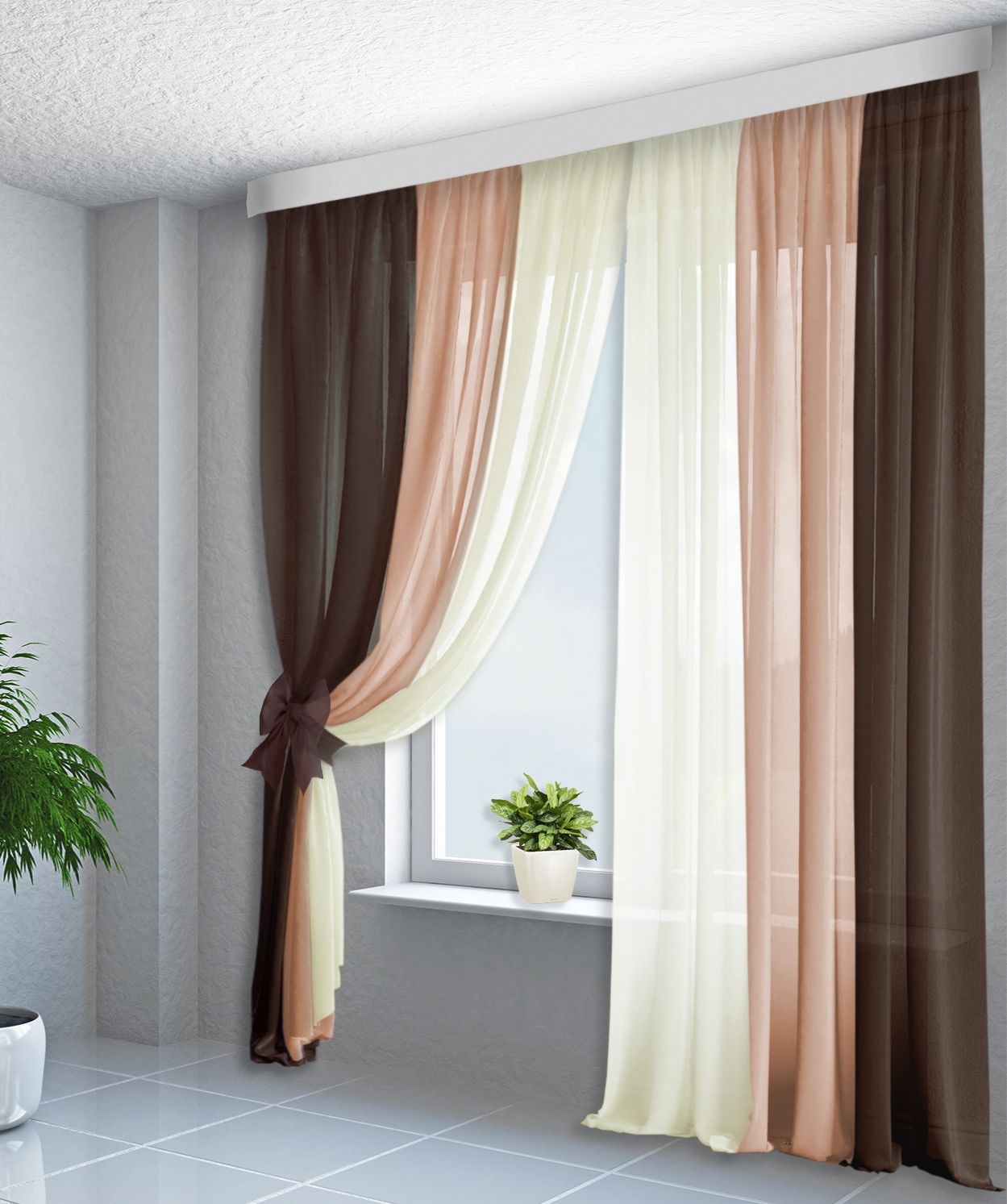 

Классическая штора КаСЛ Hezer, 200x250 см, крем/персик/шоколад, 81002, Hezer