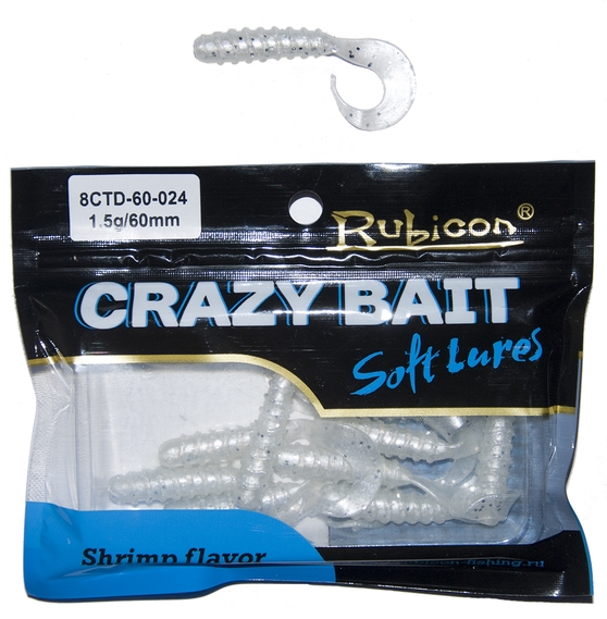 

Силиконовая приманка RUBICON Crazy Bait CTD 1.5g, 60mm, цвет 024 (10 шт), Белый, Crazy Bait CTD