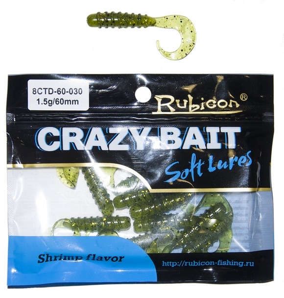 

Силиконовая приманка RUBICON Crazy Bait CTD 1.5g, 60mm, цвет 030 (10 шт), Зеленый, Crazy Bait CTD