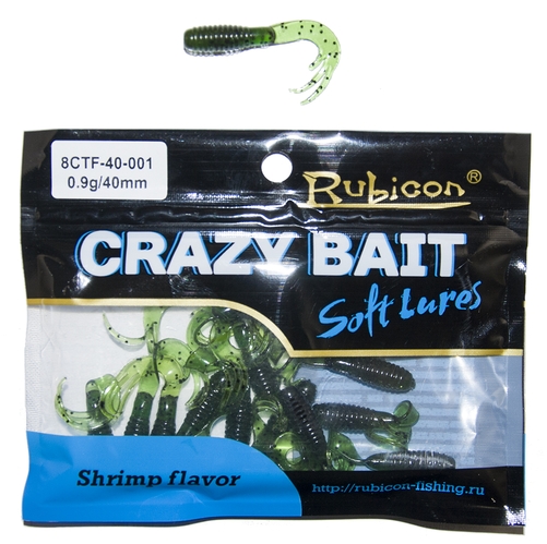 

Силиконовая приманка RUBICON Crazy Bait CTF 0.9g, 40mm, цвет 001 (16 шт), Зеленый, Crazy Bait CTF