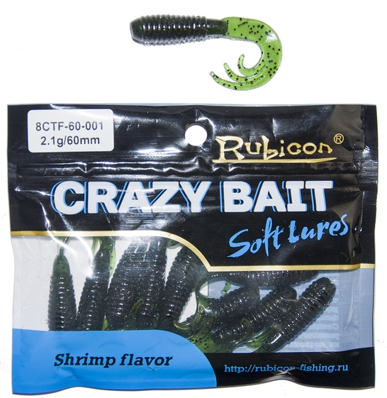 

Силиконовая приманка RUBICON Crazy Bait CTF 2.1g, 60mm, цвет 001 (10 шт), Зеленый, Crazy Bait CTF