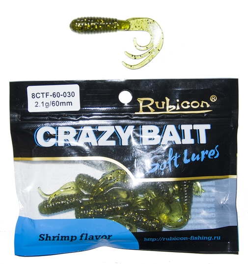 

Силиконовая приманка RUBICON Crazy Bait CTF 2.1g, 60mm, цвет 030 (10 шт), Зеленый, Crazy Bait CTF