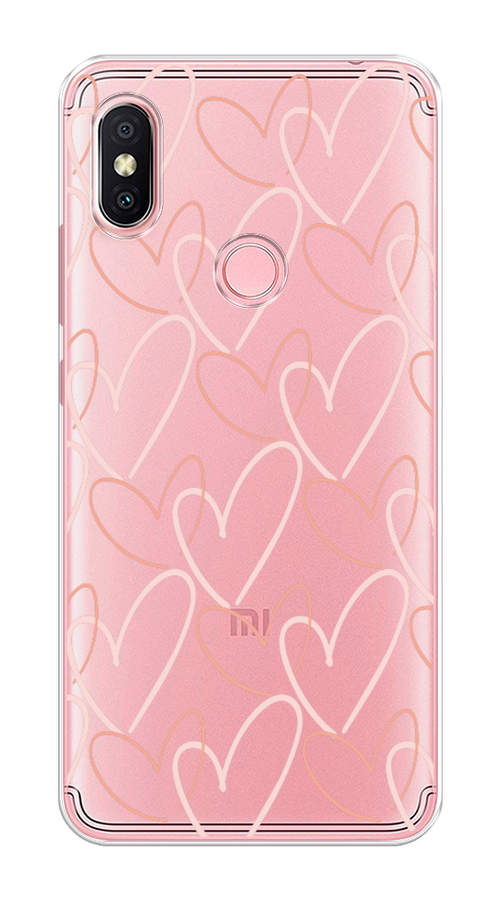 

Чехол на Xiaomi Redmi S2 (Redmi Y2) "Узор из сердечек", Розовый;бежевый, 33650-6