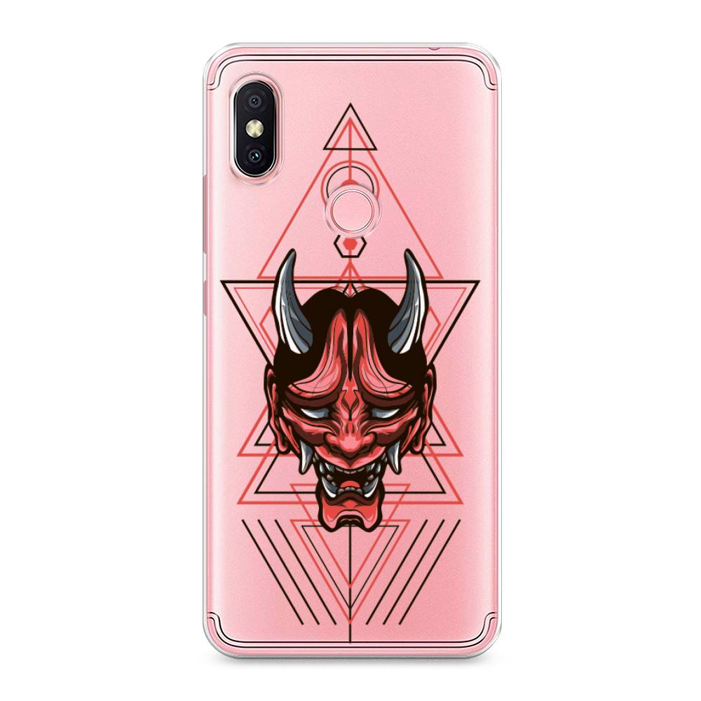 

Чехол на Xiaomi Redmi S2 (Redmi Y2) "Hanya Oni mask", Серый;красный;черный, 33650-4