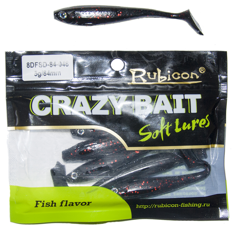 

Силиконовая приманка RUBICON Crazy Bait DFSD 5g, 84mm, цвет 046 (6 шт), Черный, Crazy Bait DFSD