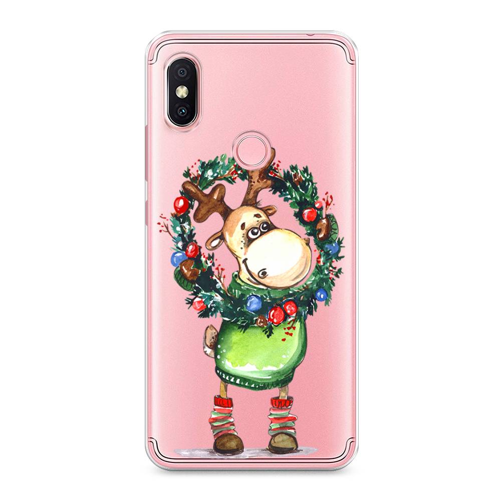 

Чехол на Xiaomi Redmi S2 (Redmi Y2) "Олень с новогодним венком", 33650-4
