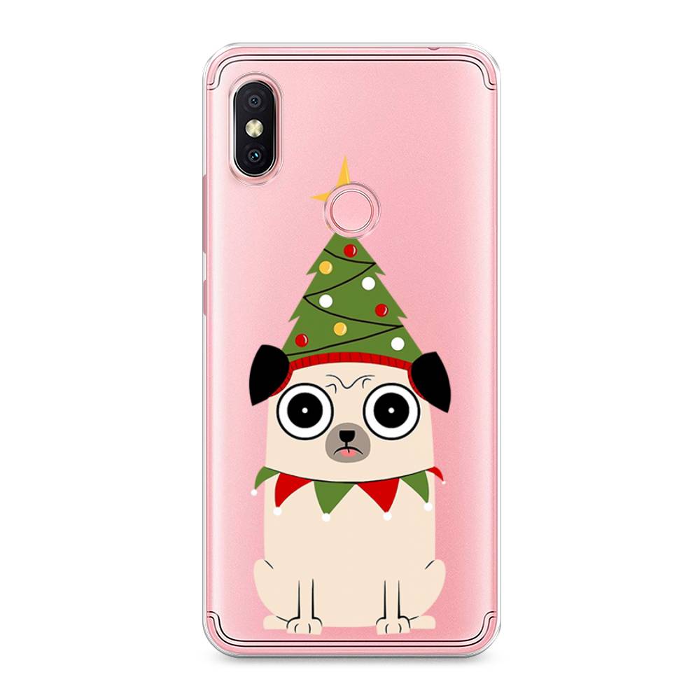 

Чехол на Xiaomi Redmi S2 (Redmi Y2) "Собачка с ёлочкой", Бежевый;красный;зеленый, 33650-1