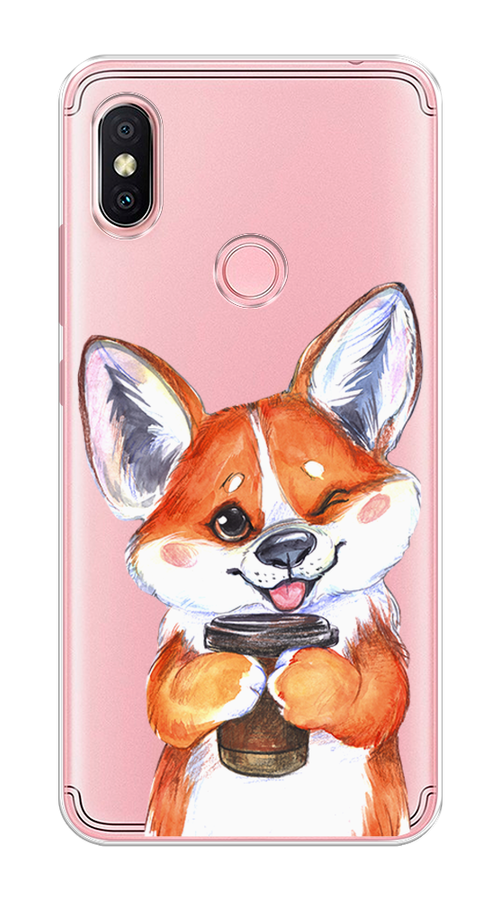 

Чехол на Xiaomi Redmi S2 (Redmi Y2) "Корги с кофе", Оранжевый;белый, 33650-4