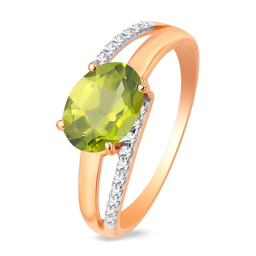 

Кольцо женское из красного золота с хризолитом, фианитом 585Gold 201011465, р, 201011465
