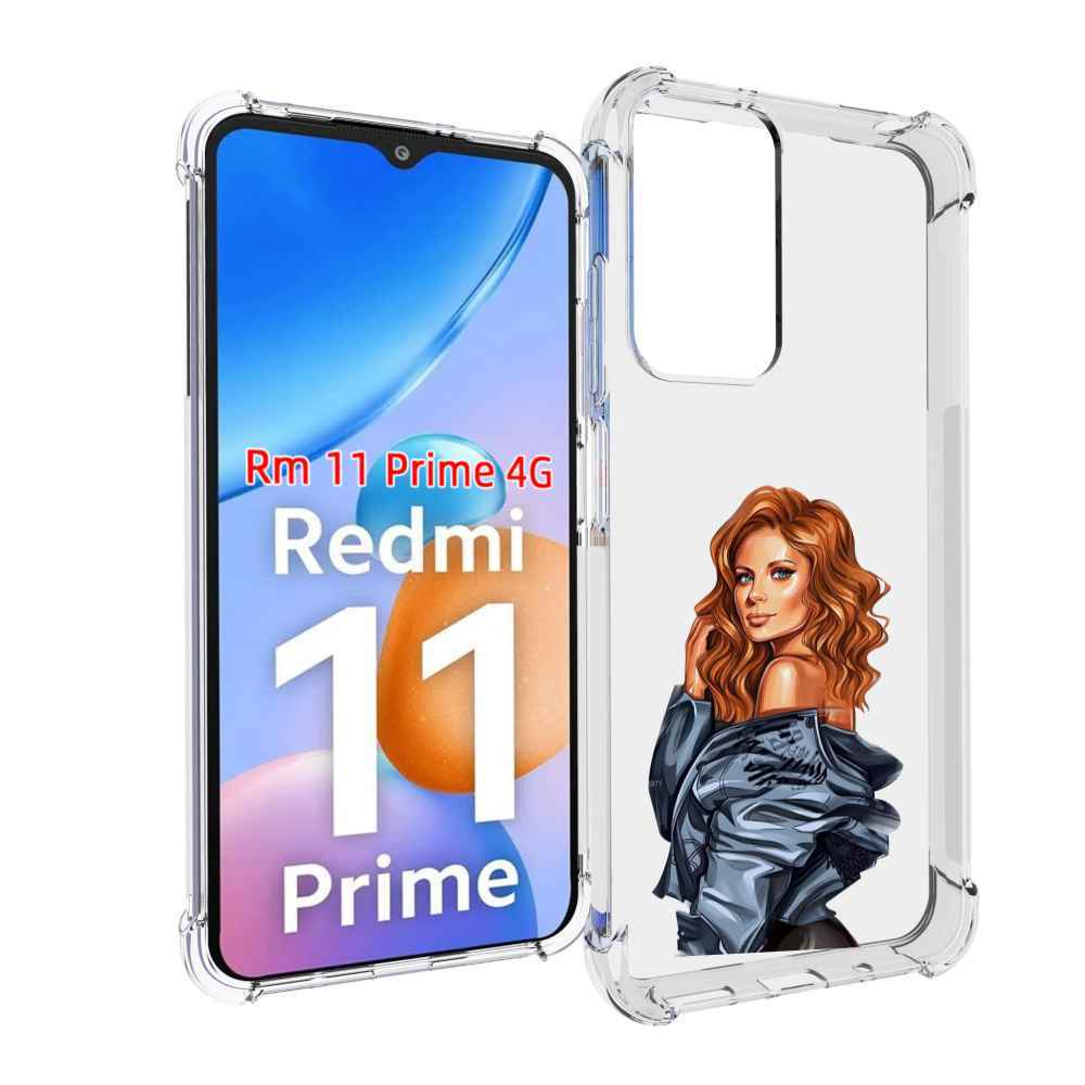 

Чехол MyPads Рыжая-девушка женский для Xiaomi Redmi 11 Prime 4G, Прозрачный, Tocco