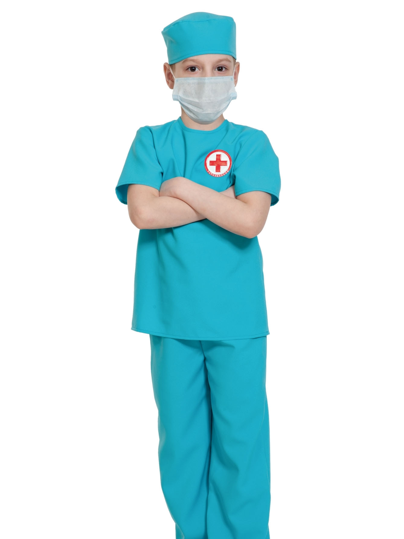 фото Костюм карнавальный карнавалофф хирург с маской детский р.m (128-134 см)