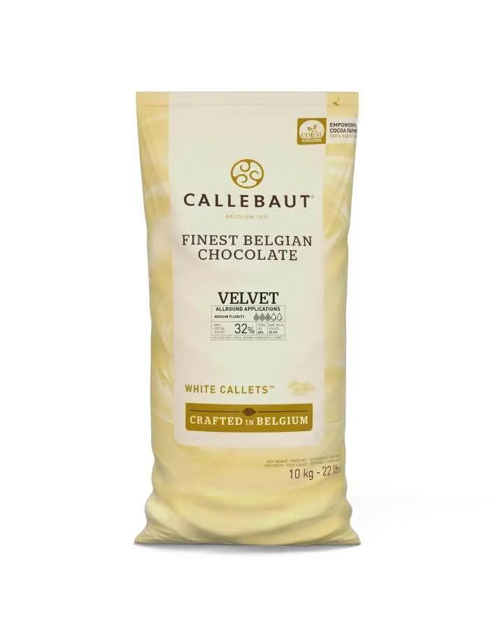 Белый шоколад в галетах Callebaut Velvet 32%, 10 кг