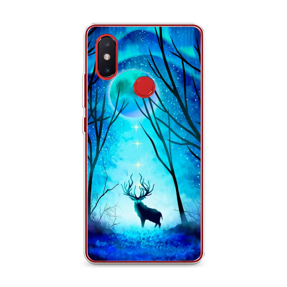 

Чехол на Xiaomi Mi 8 SE "Олень северное сияние", Синий;черный;голубой, 33750-1