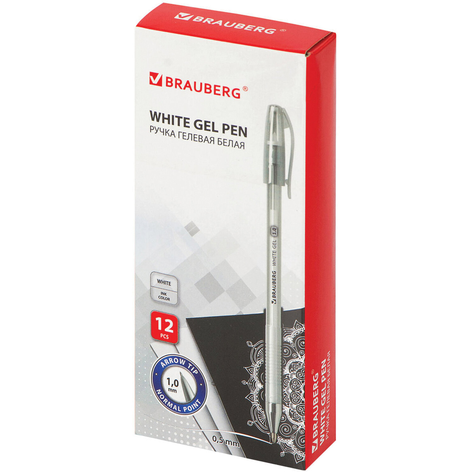 

Ручка гелевая белая Brauberg White Pastel 880209, комплект 12 штук, линия 0.5 м, White Pastel