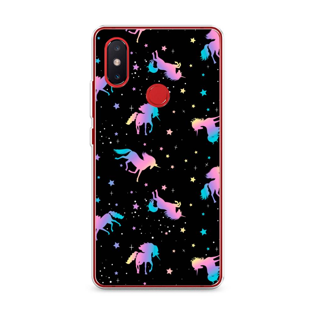 

Чехол на Xiaomi Mi 8 SE "Единороги градиент", Черный;розовый;голубой, 33750-1
