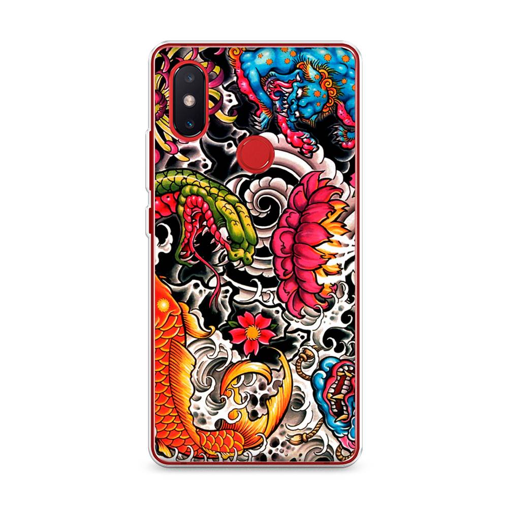 

Чехол на Xiaomi Mi 8 SE "Японское искусство", Красный;оранжевый;голубой, 33750-4