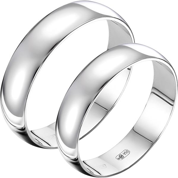 Парные кольца обручальные из платины без вставки р. 20,5 Империал T1098-400_20-5