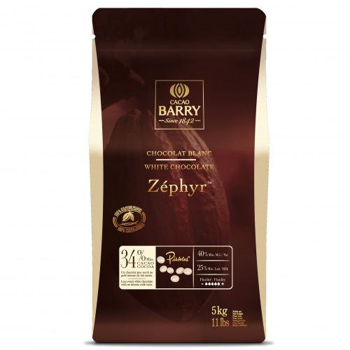 фото Белый шоколад кувертюр cacao barry zephyr 34%, 5 кг