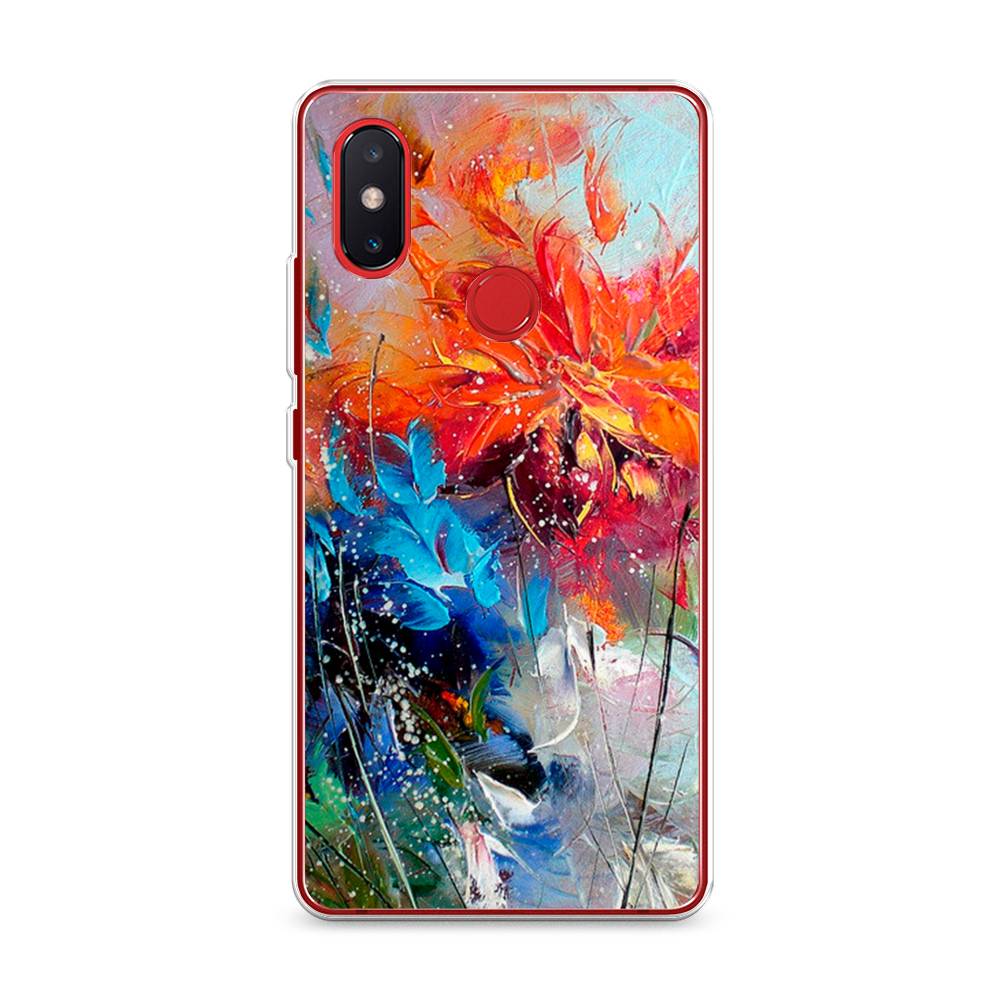 

Чехол на Xiaomi Mi 8 SE "Абстрактные цветы", Оранжевый;синий, 33750-4