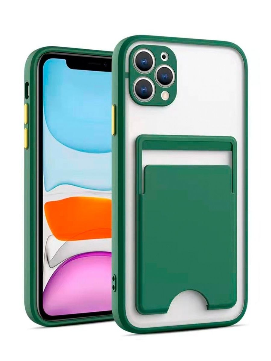 

Чехол для iPhone 12 Pro Max с картхолдером/ На Айфон Про Макс с защитой камеры/С кармашком, 3000