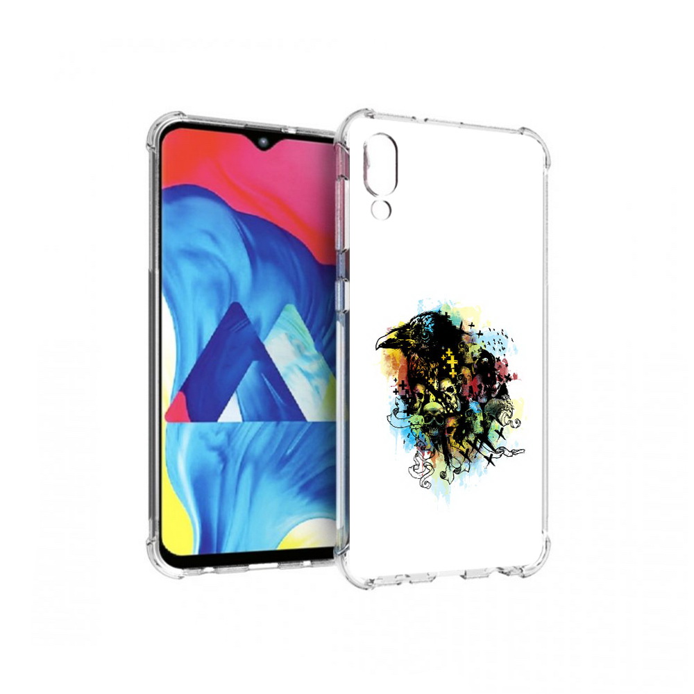 

Чехол MyPads Tocco для Samsung Galaxy M10 ворон и черепа (PT128878.532.273), Прозрачный, Tocco