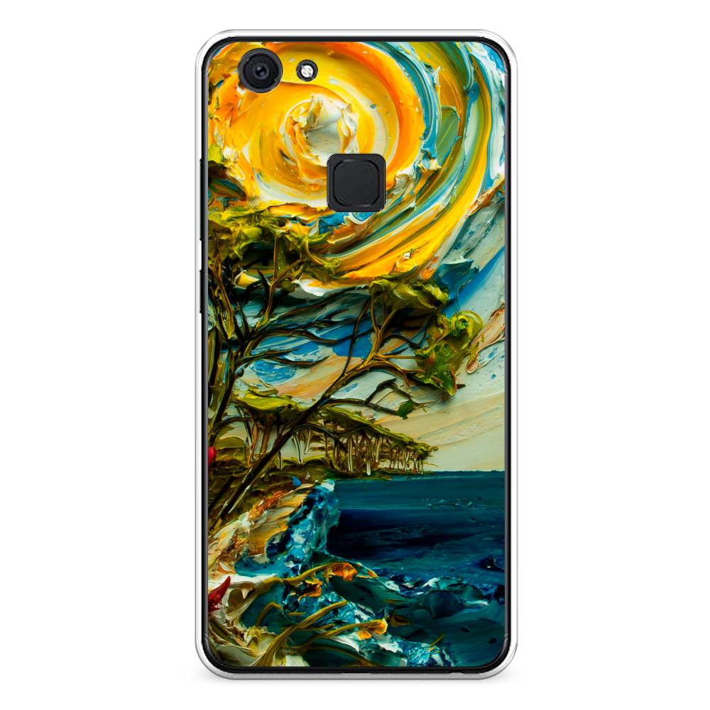

Чехол для Vivo V7 "Солнце живопись", Желтый;синий, 260450-4