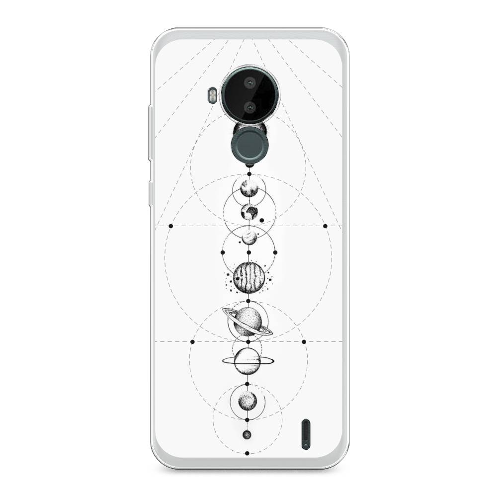 

Чехол на Nokia C30 "Парад планет", Серый, 124850-2