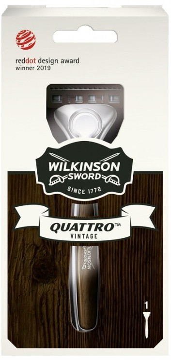 фото Бритвенный станок quattro с 1 кассетой / wilkinson sword quattro titanium vintage edition