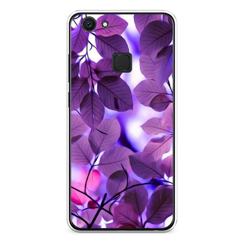

Чехол для Vivo V7 "Сиреневые листики", Фиолетовый;голубой, 260450-2