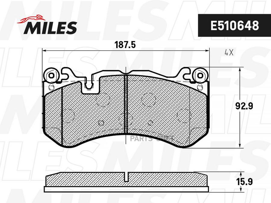 

Колодки Тормозные Mercedes W204/W211/W212/R230 63 Amg Передние Ceramic 1Шт Miles E510648