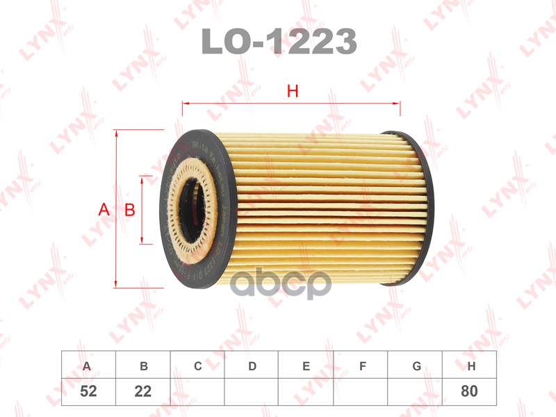 

Фильтр Масляный Lynxauto Lo-1223 LYNXauto арт. LO-1223