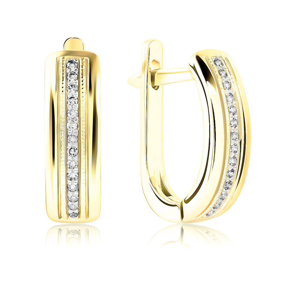 Серьги из желтого золота VALTERA 107427, бриллиант