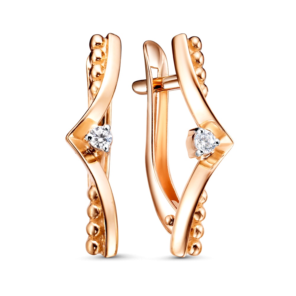 

Серьги из золота 585Gold 302008058, фианит, 302008058