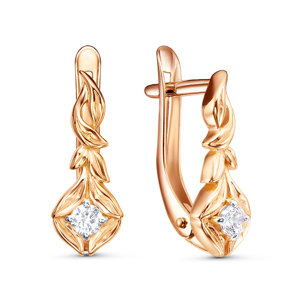 

Серьги из золота 585Gold 302008050, фианит, 302008050
