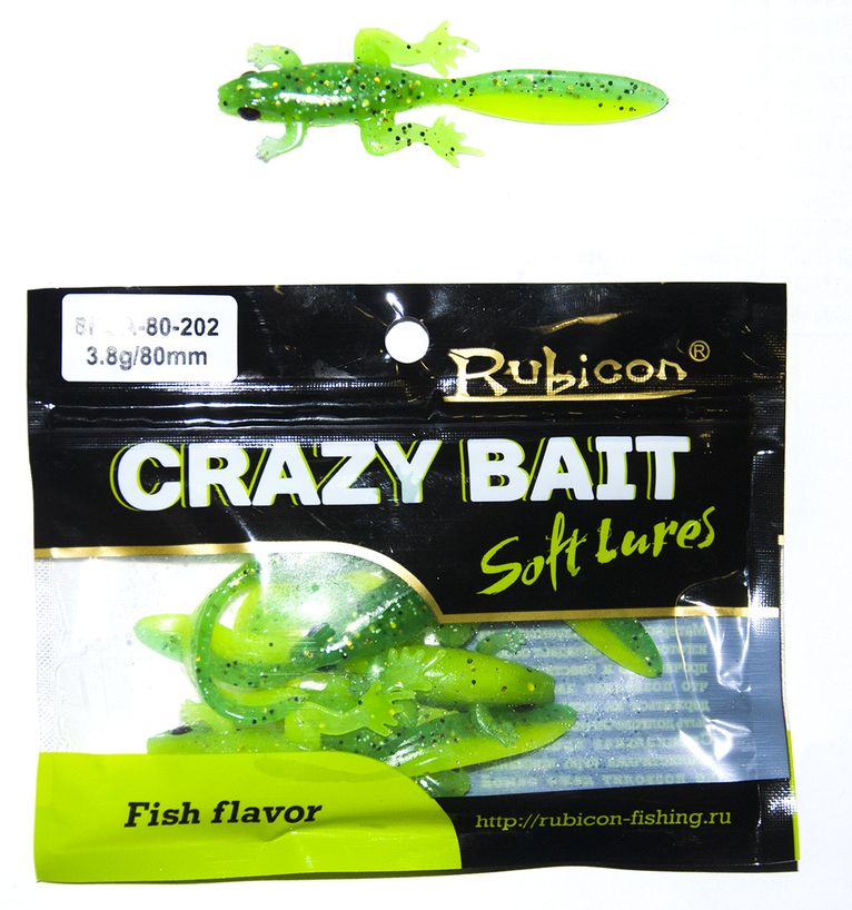 

Силиконовая приманка RUBICON Crazy Bait FGA 3.8g, 80mm, цвет 202 (6 шт), Зеленый, Crazy Bait FGA