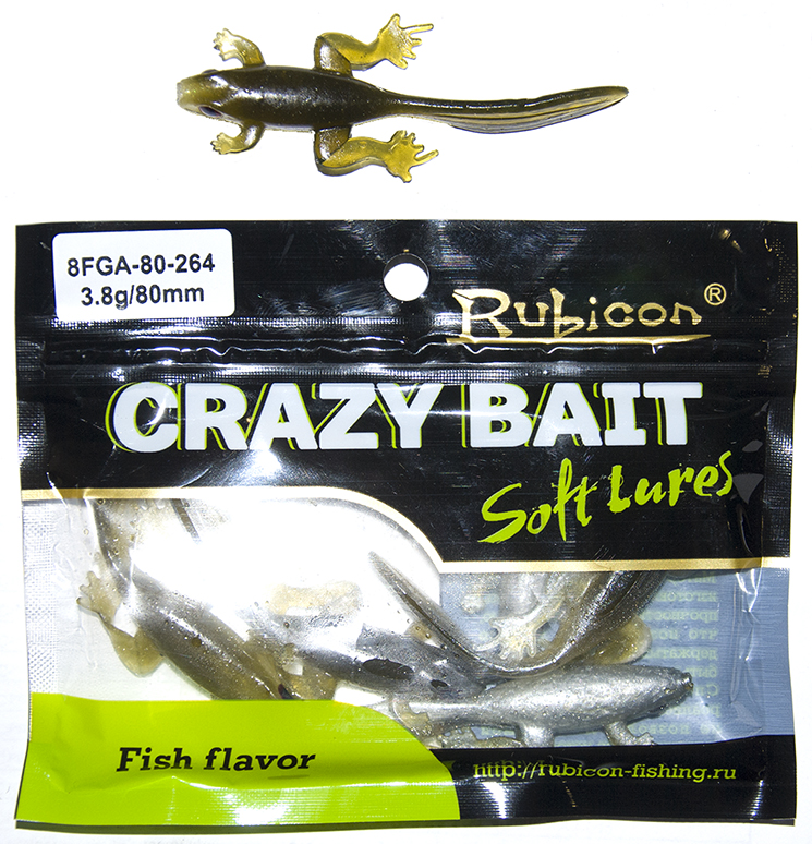

Силиконовая приманка RUBICON Crazy Bait FGA 3.8g, 80mm, цвет 264 (6 шт), Коричневый, Crazy Bait FGA