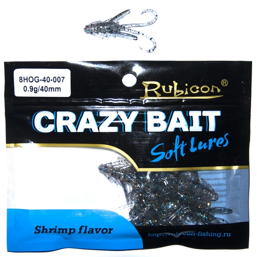 

Силиконовая приманка RUBICON Crazy Bait HOG 0.9g, 40mm, цвет 007 (12 шт), Синий, Crazy Bait HOG