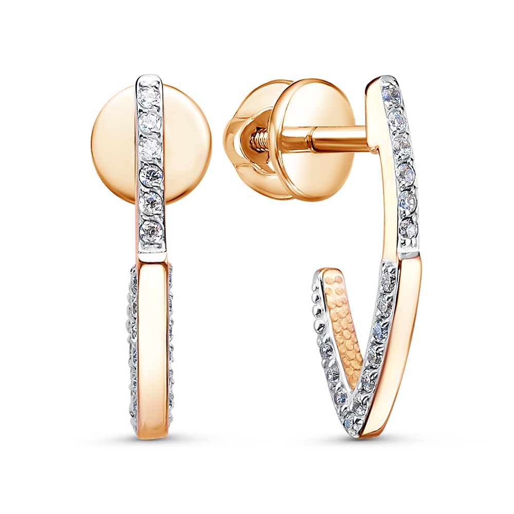 

Серьги из золота 585Gold 302008035, фианит, 302008035
