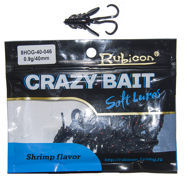 

Силиконовая приманка RUBICON Crazy Bait HOG 0.9g, 40mm, цвет 046 (12 шт), Черный, Crazy Bait HOG