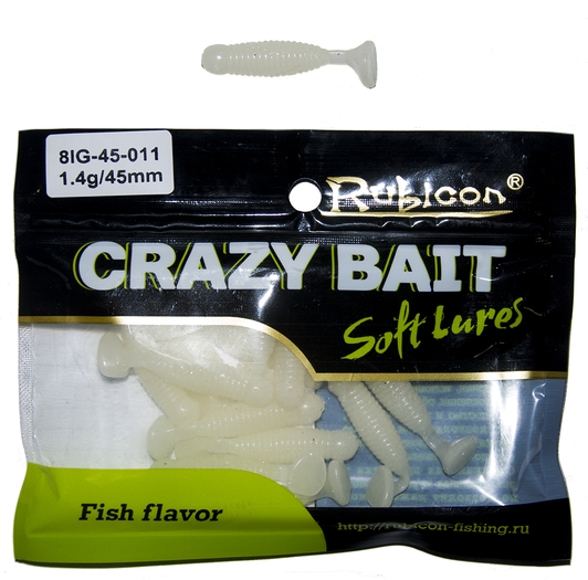 

Силиконовая приманка RUBICON Crazy Bait IG 1.4g, 45mm, цвет 011 (12 шт), Белый, Crazy Bait IG
